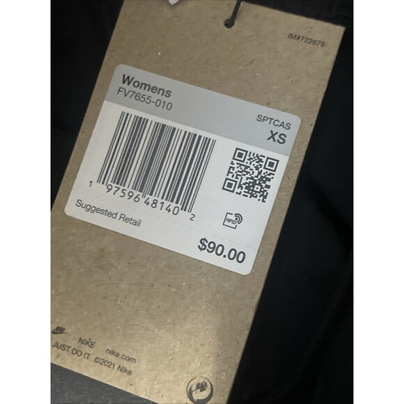 NIKE Windrunner High-Waisted Woven Open-Hem Pants Size XS Black NEW FV7655-010 - Picture 9 of 15